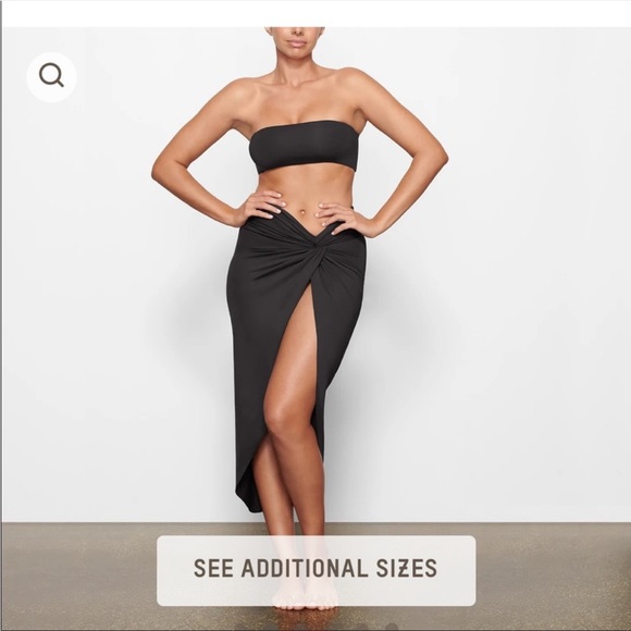 NWT Skims Swim Sarong Maxi Skirt Size XL in Onyx Black - Picture 5 of 6